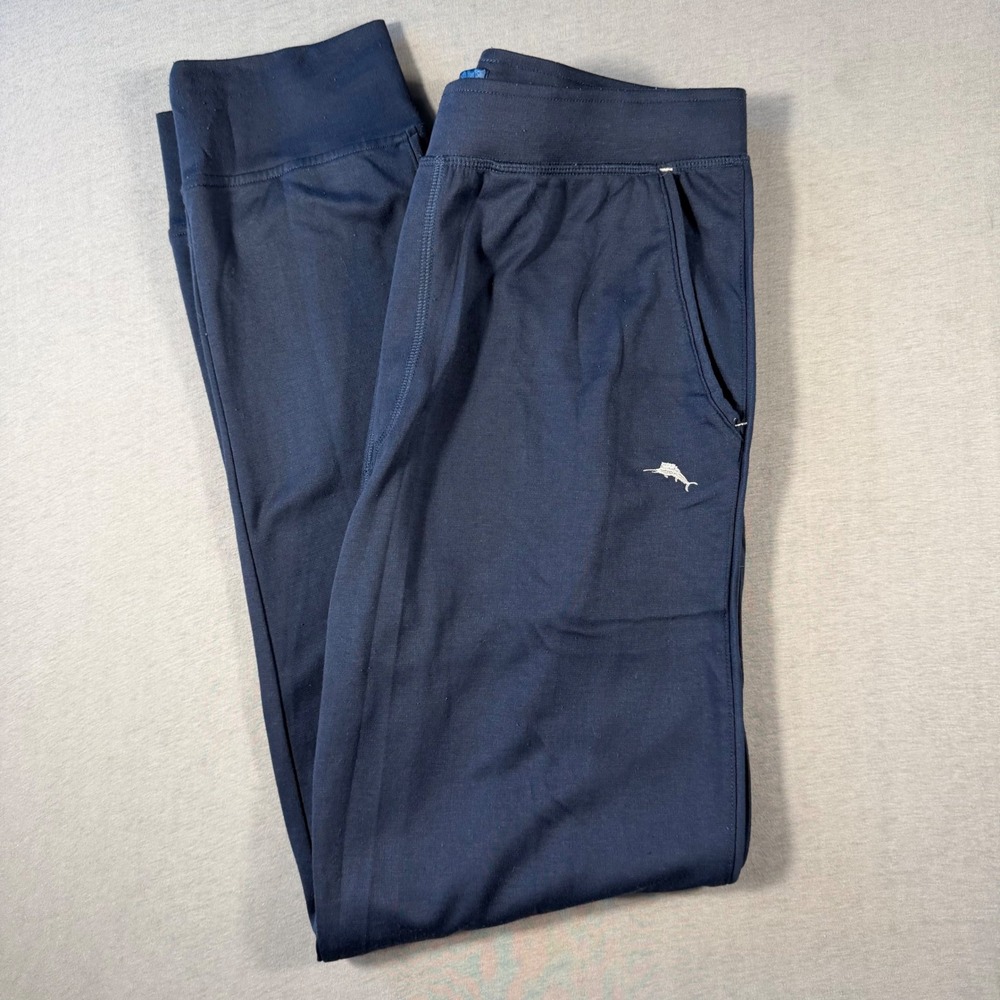 Tommy Bahama Mens Navy Blue Stretch Lounge Jogger Pants Medium Marlins Logo
